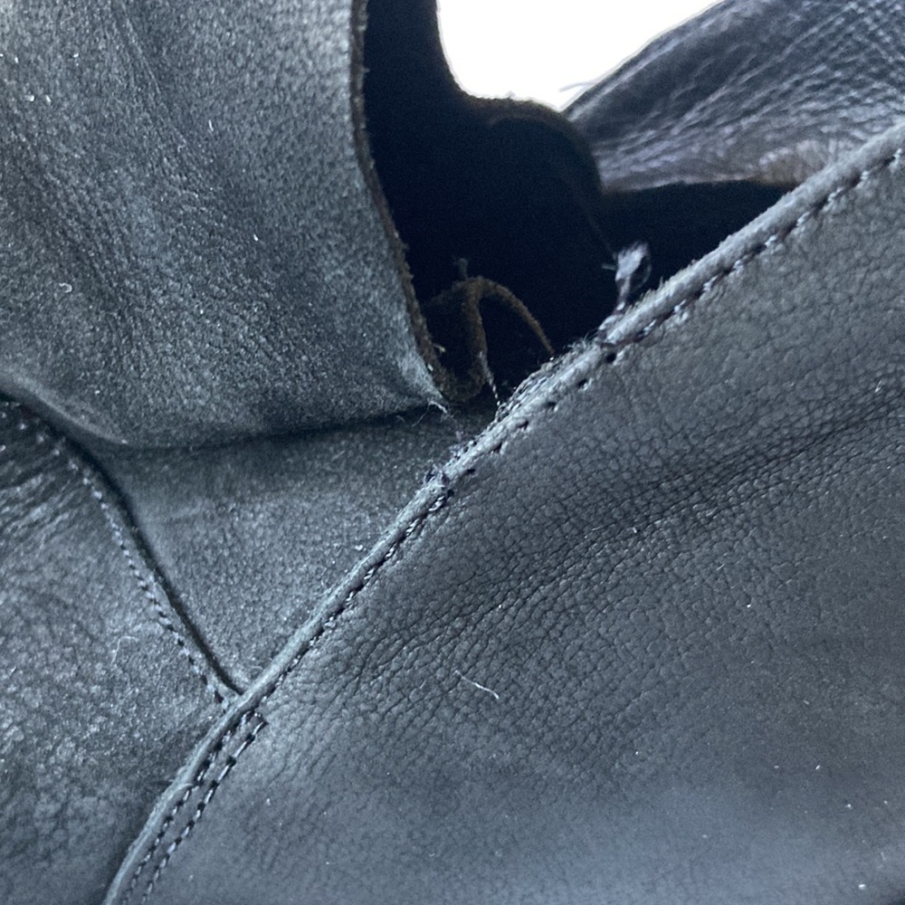 Eileen Fisher Black Suede Leather Ankle Boots Slip On Size 8.5 - Picture 9 of 9